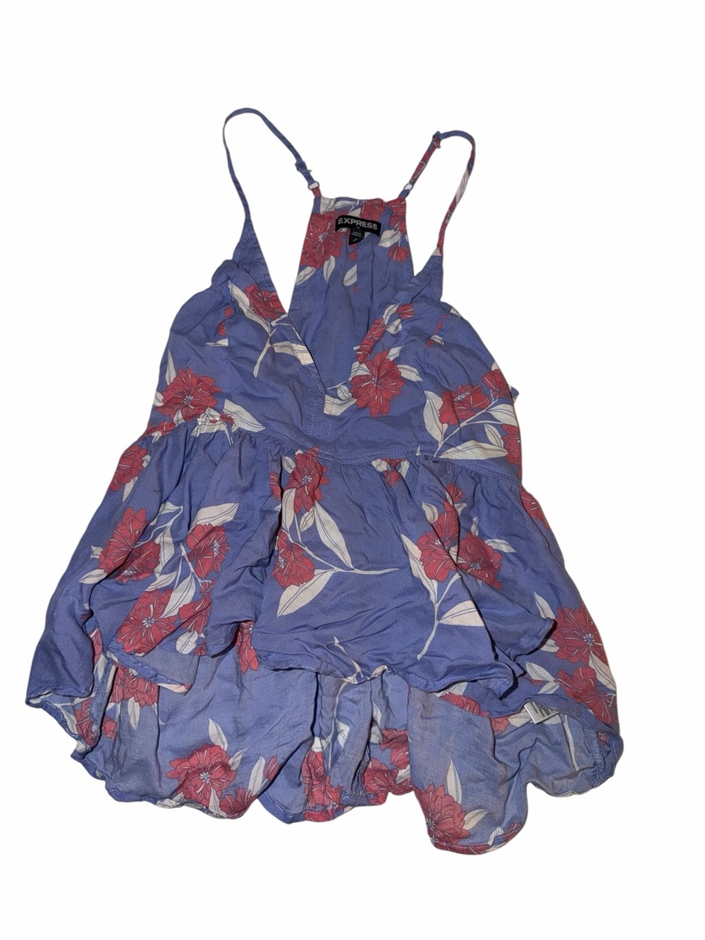🚨CLEARANCE SALE🚨 Express Blue V-Neck Floral Spaghetti Strap Camisole - Picture 2 of 7